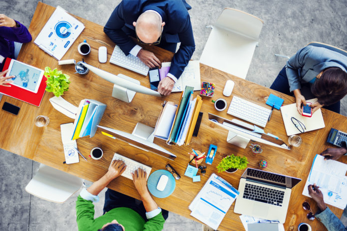 Group of Multiethnic Busy People Working in an Office